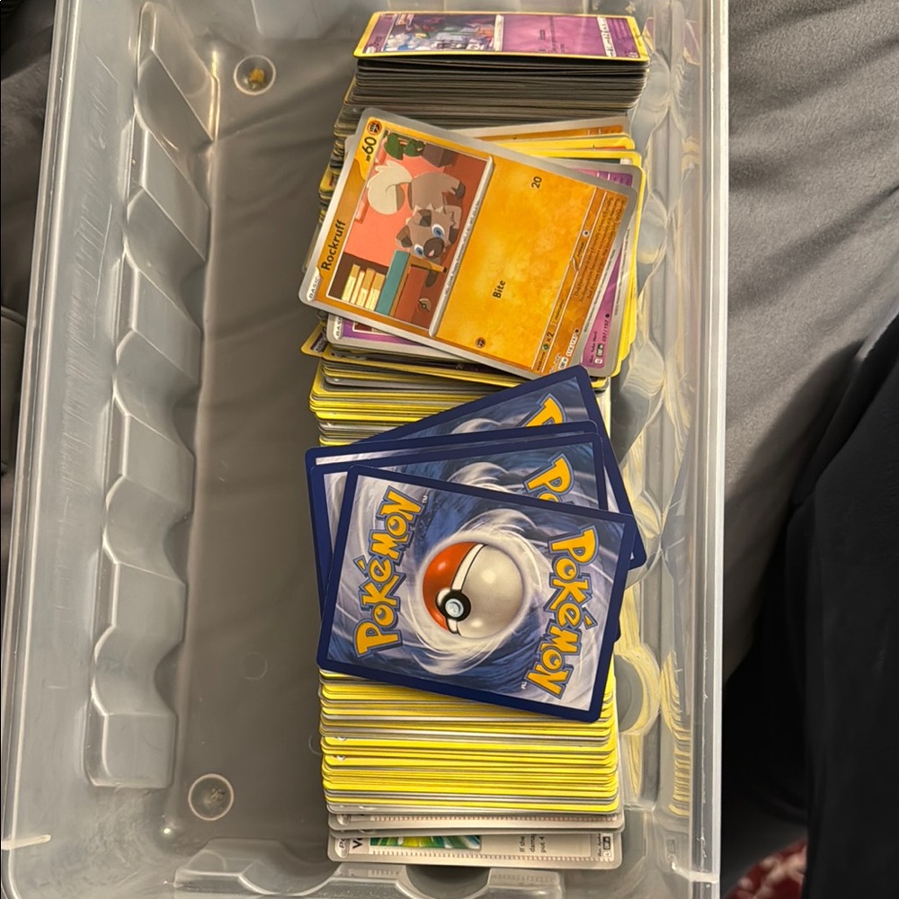Pokemon Card Collection with Blue and Yellow Accents